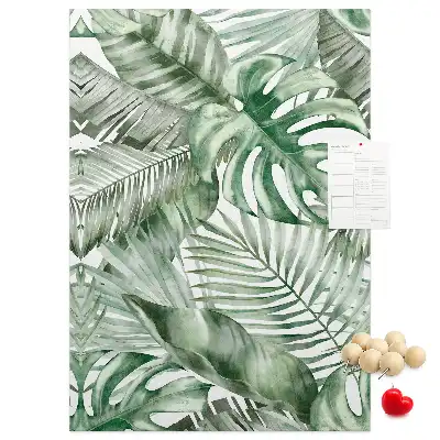 Tableau affichage liège Feuilles peintes à l'aquarelle