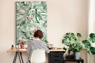 Tableau affichage liège Feuilles peintes à l'aquarelle