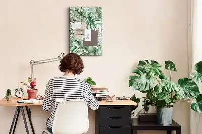 Tableau affichage liège Feuilles peintes à l'aquarelle