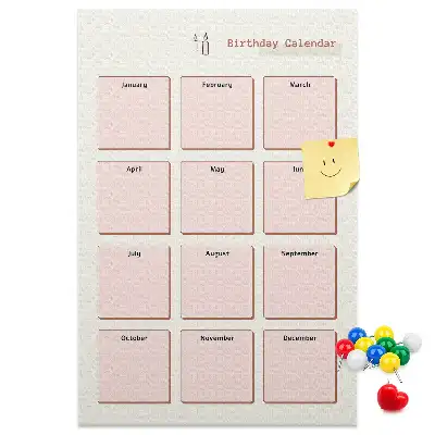 Image tableau en liège Calendrier d'anniversaire