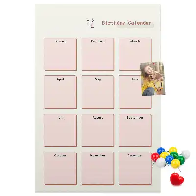 Image tableau en liège Calendrier d'anniversaire