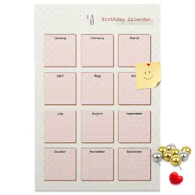 Image tableau en liège Calendrier d'anniversaire