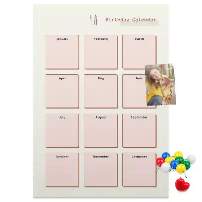 Image tableau en liège Calendrier d'anniversaire