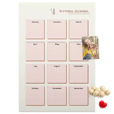 Image tableau en liège Calendrier d'anniversaire