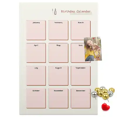Image tableau en liège Calendrier d'anniversaire