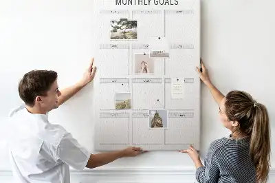 Tableau de liège décoratif Objectifs mensuels