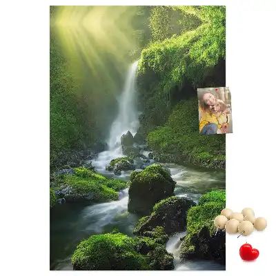Image tableau en liège Cascade rocheuse