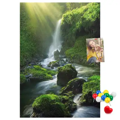 Image tableau en liège Cascade rocheuse