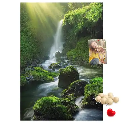 Image tableau en liège Cascade rocheuse