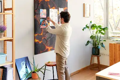 Tableau affichage liège Lave du volcan