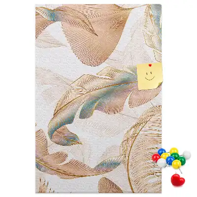 Tableau de liège décoratif avec motif de plumes d'oiseau