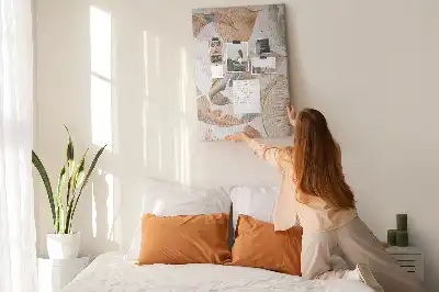 Tableau de liège décoratif Motif de plumes d'oiseau