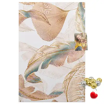 Tableau de liège décoratif Motif de plumes d'oiseau