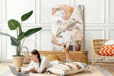 Tableau de liège décoratif Motif de plumes d'oiseau