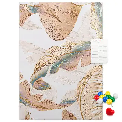 Tableau de liège décoratif Motif de plumes d'oiseau