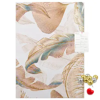 Tableau de liège décoratif Motif de plumes d'oiseau