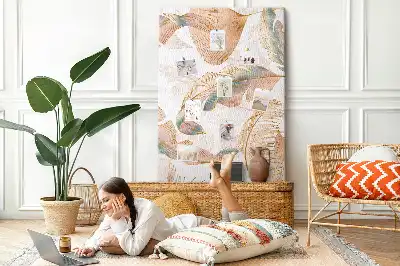 Tableau de liège décoratif Motif de plumes d'oiseau