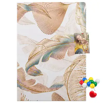 Tableau de liège décoratif Motif de plumes d'oiseau
