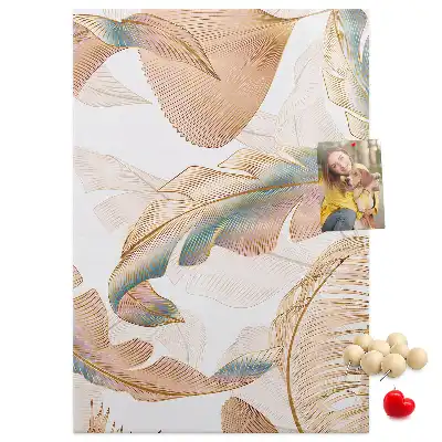Tableau de liège décoratif Motif de plumes d'oiseau