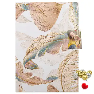 Tableau de liège décoratif Motif de plumes d'oiseau