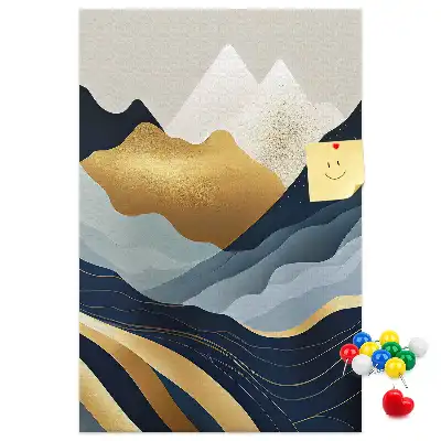 Tableau de liège décoratif motif montagnes abstraites