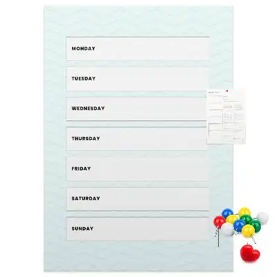 Tableau de liège décoratif Programme hebdomadaire