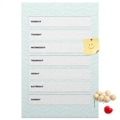 Tableau de liège décoratif Programme hebdomadaire