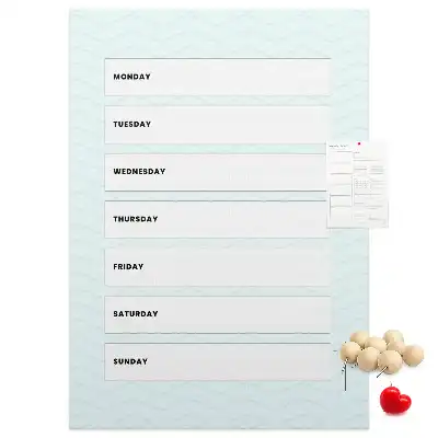 Tableau de liège décoratif Programme hebdomadaire