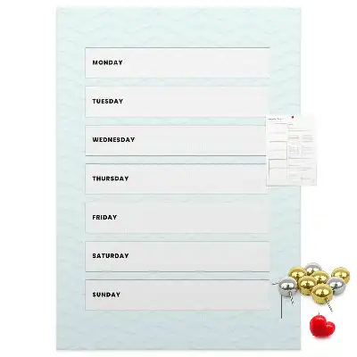 Tableau de liège décoratif Programme hebdomadaire
