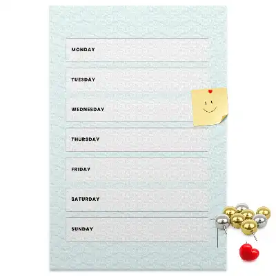 Tableau de liège décoratif Programme hebdomadaire
