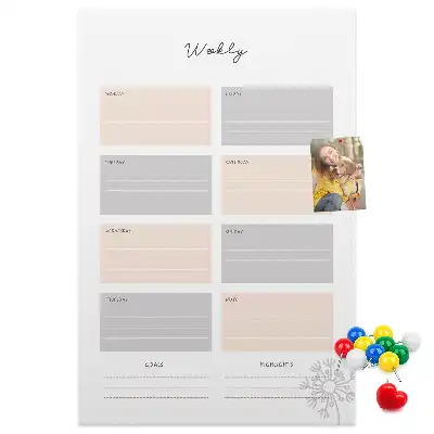 Tableau de liège décoratif Agenda hebdomadaire