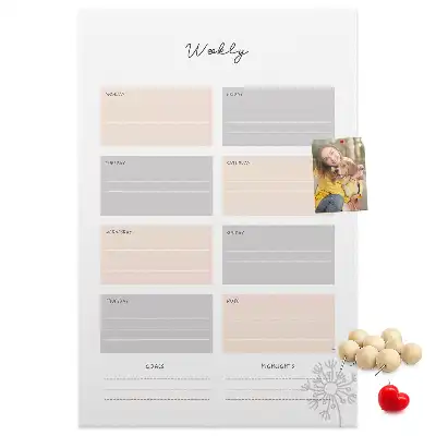 Tableau de liège décoratif Agenda hebdomadaire
