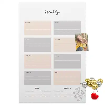 Tableau de liège décoratif Agenda hebdomadaire