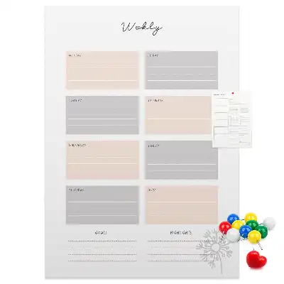 Tableau de liège décoratif Agenda hebdomadaire