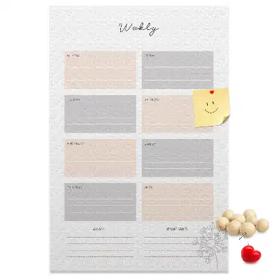 Tableau de liège décoratif Agenda hebdomadaire