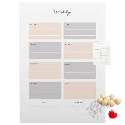 Tableau de liège décoratif Agenda hebdomadaire