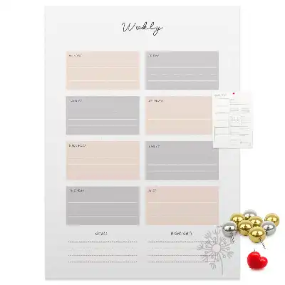 Tableau de liège décoratif Agenda hebdomadaire