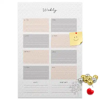 Tableau de liège décoratif Agenda hebdomadaire