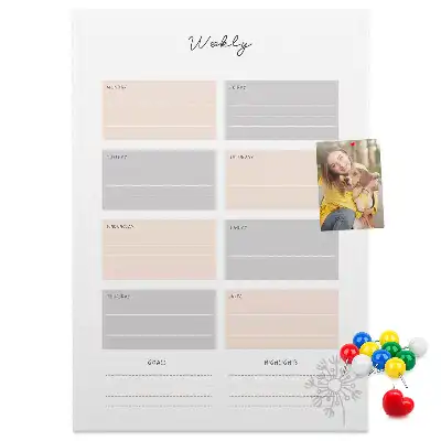 Tableau de liège décoratif Agenda hebdomadaire