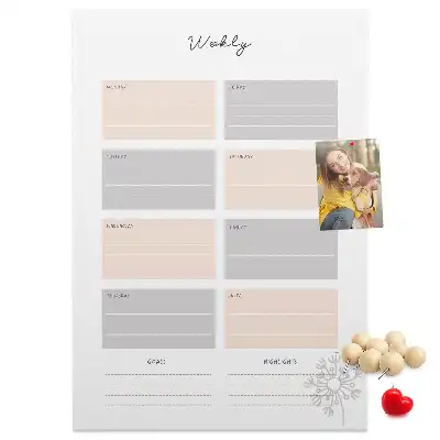 Tableau de liège décoratif Agenda hebdomadaire