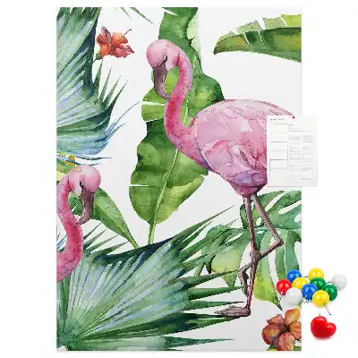 Image tableau en liège Nature des flamants roses sauvages