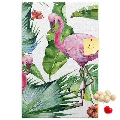 Image tableau en liège Nature des flamants roses sauvages