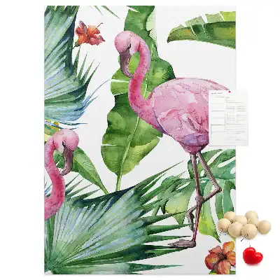 Image tableau en liège Nature des flamants roses sauvages