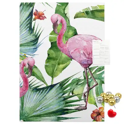 Image tableau en liège Nature des flamants roses sauvages