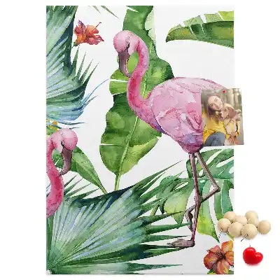 Image tableau en liège Nature des flamants roses sauvages