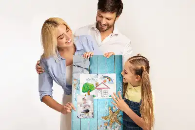 Tableau de liège décoratif Coquillages sur bois