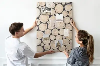 Tableau affichage liège Souches en bois