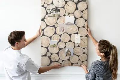 Tableau affichage liège Souches en bois