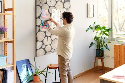 Tableau affichage liège Souches en bois