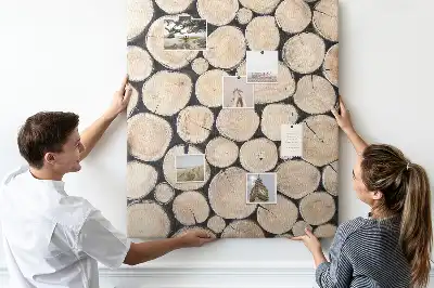 Tableau affichage liège Souches en bois